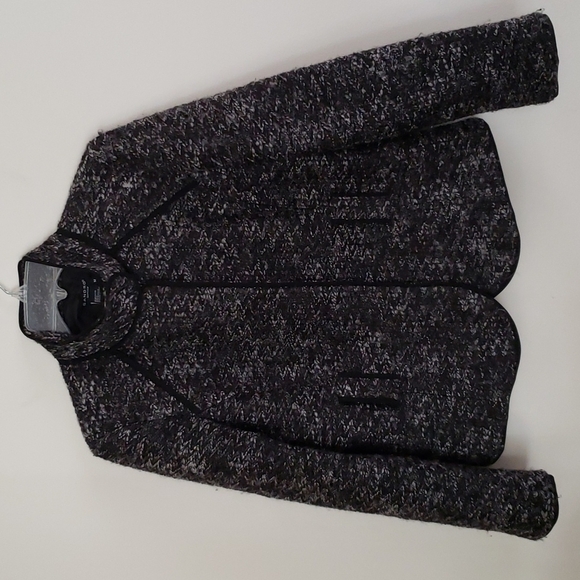 Sandro sportswear black & white tweed evening jacket, blazer, womens size medium